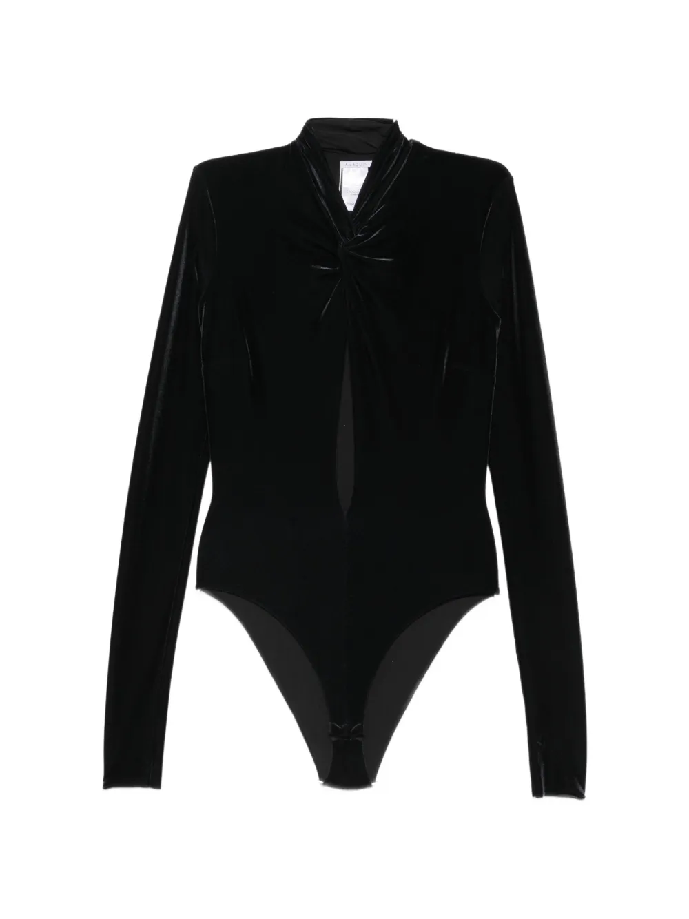 Amazuìn Twist-detail Cut-out Bodysuit In Black
