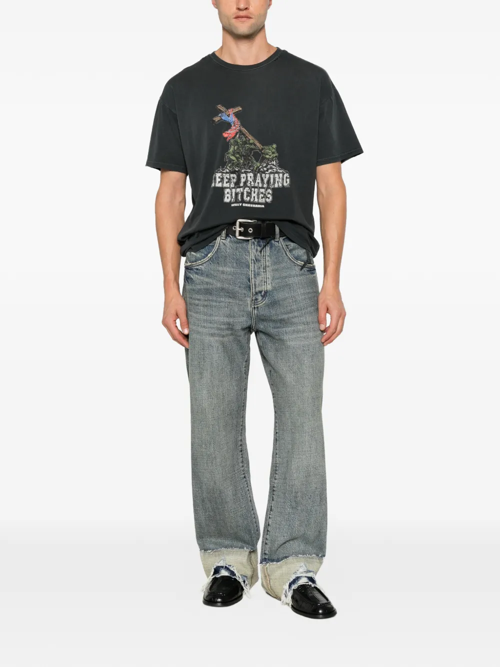 Willy Chavarria T-shirt met grafische print Grijs