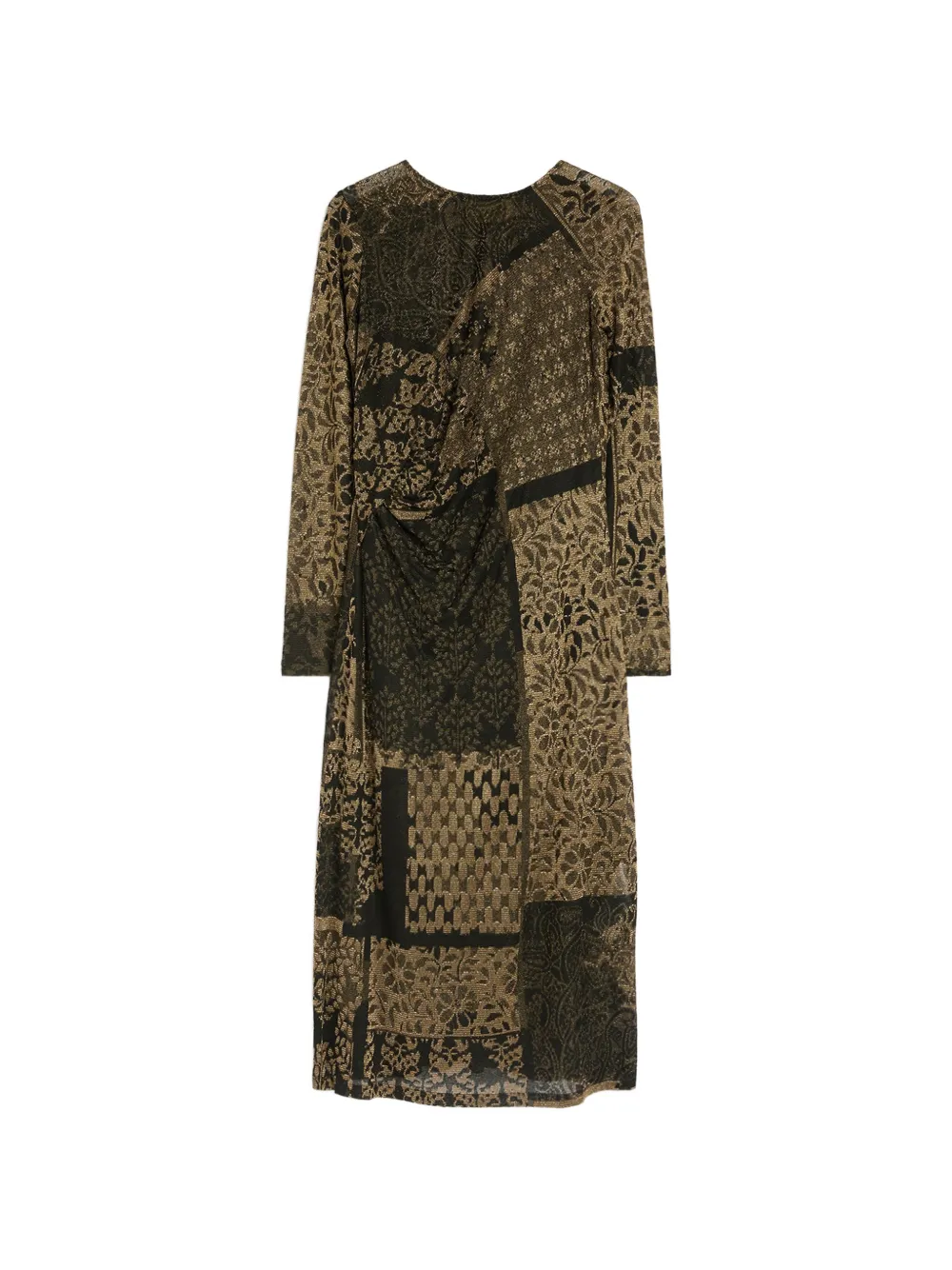 MOMONÌ Brina draped jacquard midi dress - Noir