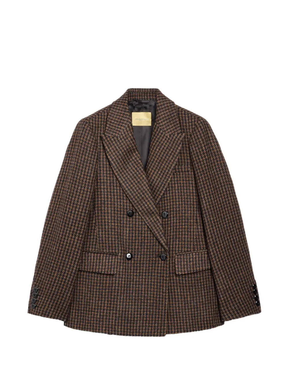 MOMONÌ Odo Bis houndstooth double-breasted blazer - Marron