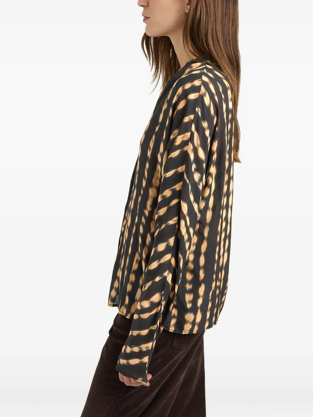 MOMONÌ Dala blouse met V-hals Bruin