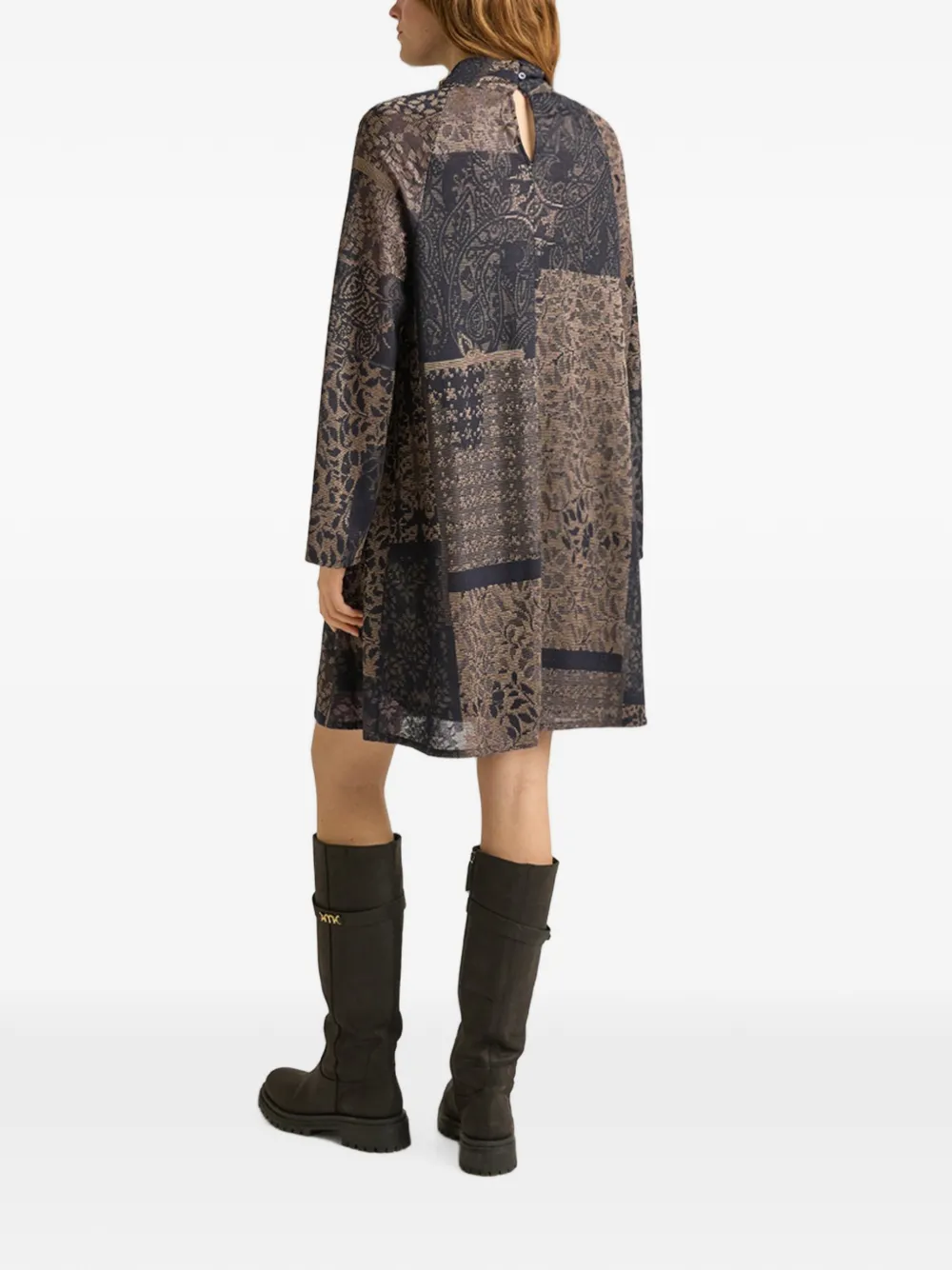 MOMONÌ Ilma mini-jurk met jacquard Blauw