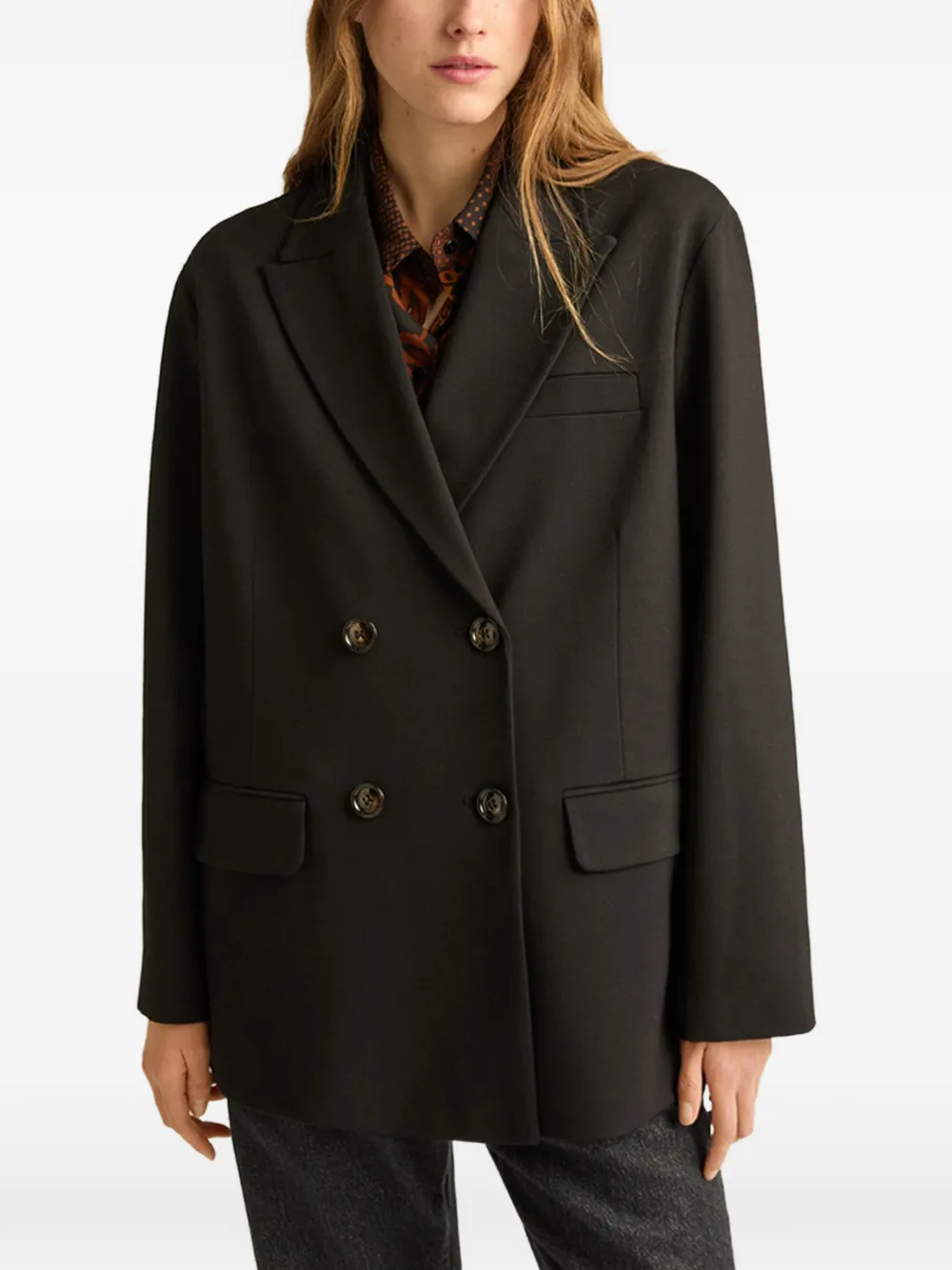 MOMONÌ Lipina blazer met dubbele rij knopen Zwart