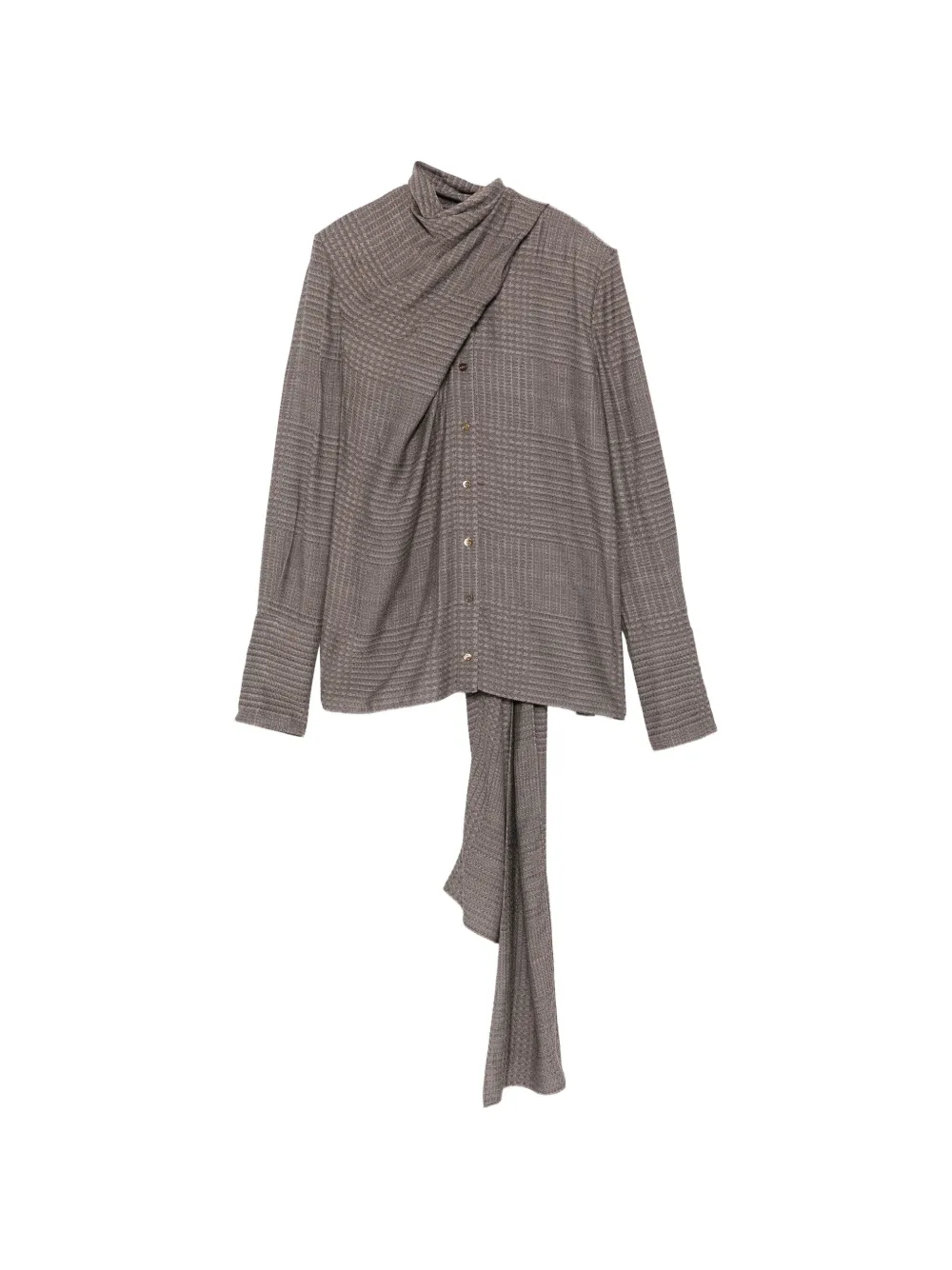 Mugler draped Prince of Wales check shirt