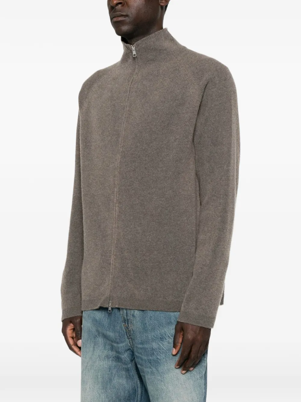 OUR LEGACY zip-up raglan-sleeve cardigan - Marrone