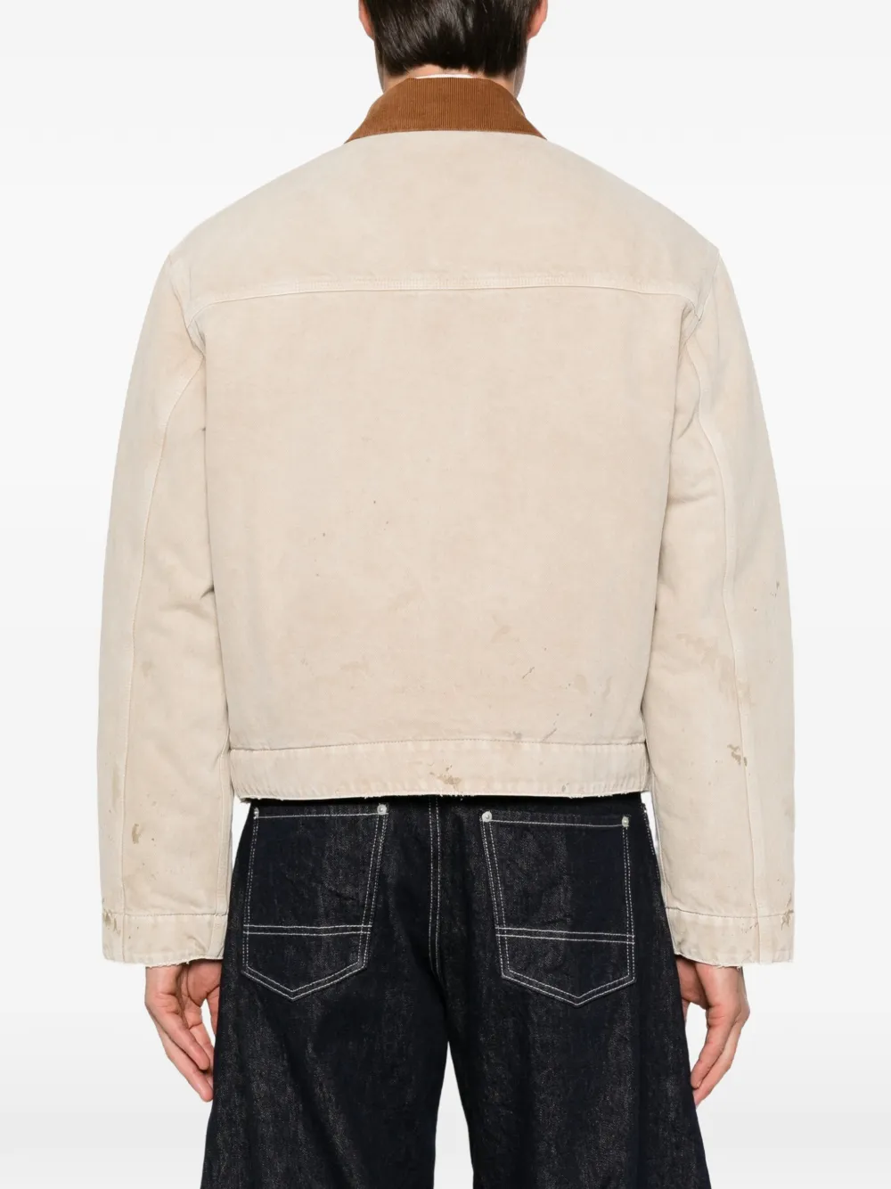 Balenciaga corduroy-collar distressed-effect jacket Beige