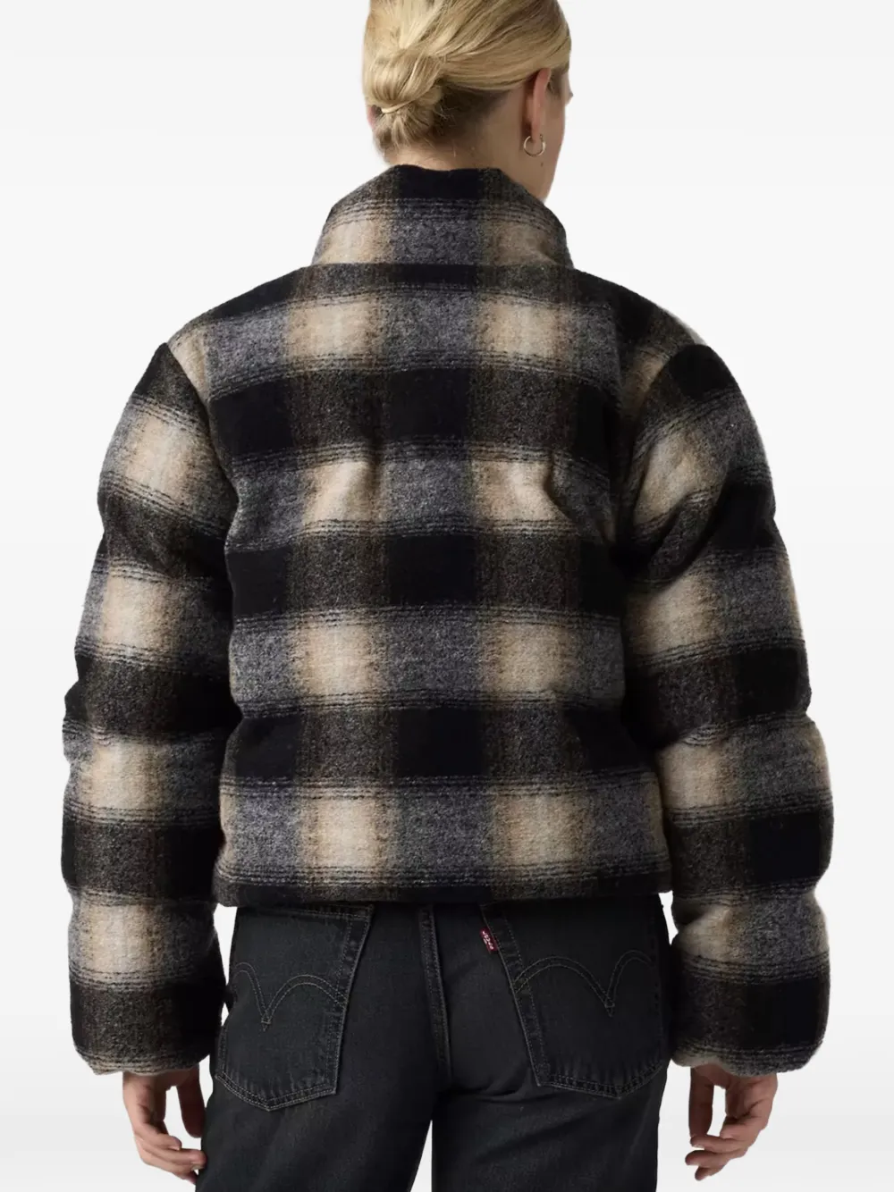 Levi's Brynn check-pattern cropped puffer jacket Bruin