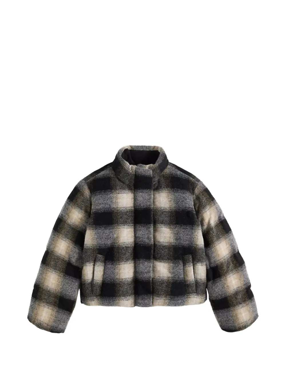 Levi's Brynn check-pattern cropped puffer jacket