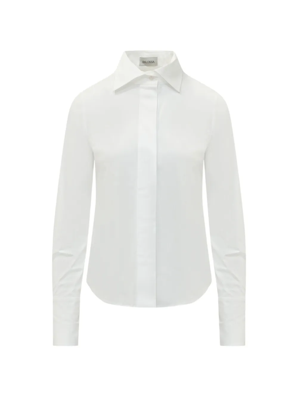 BALOSSA Fiorini concealed-placket long-sleeved shirt Wit