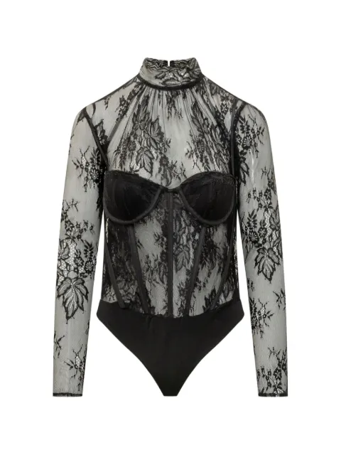 ACTUALEE lace-detail panelled body