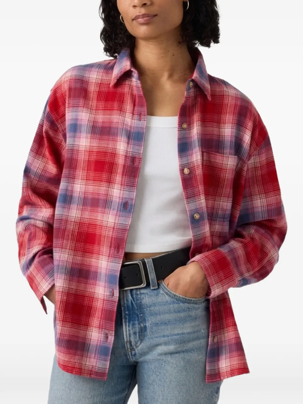 Levi's Nash check-print flannel shirt Rood