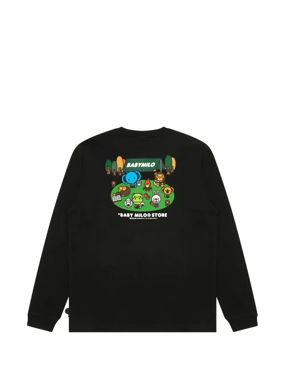 *BABY MILO STORE BY *A BATHING APE Baby Milo T-shirt met lange mouwen en grafische print Zwart