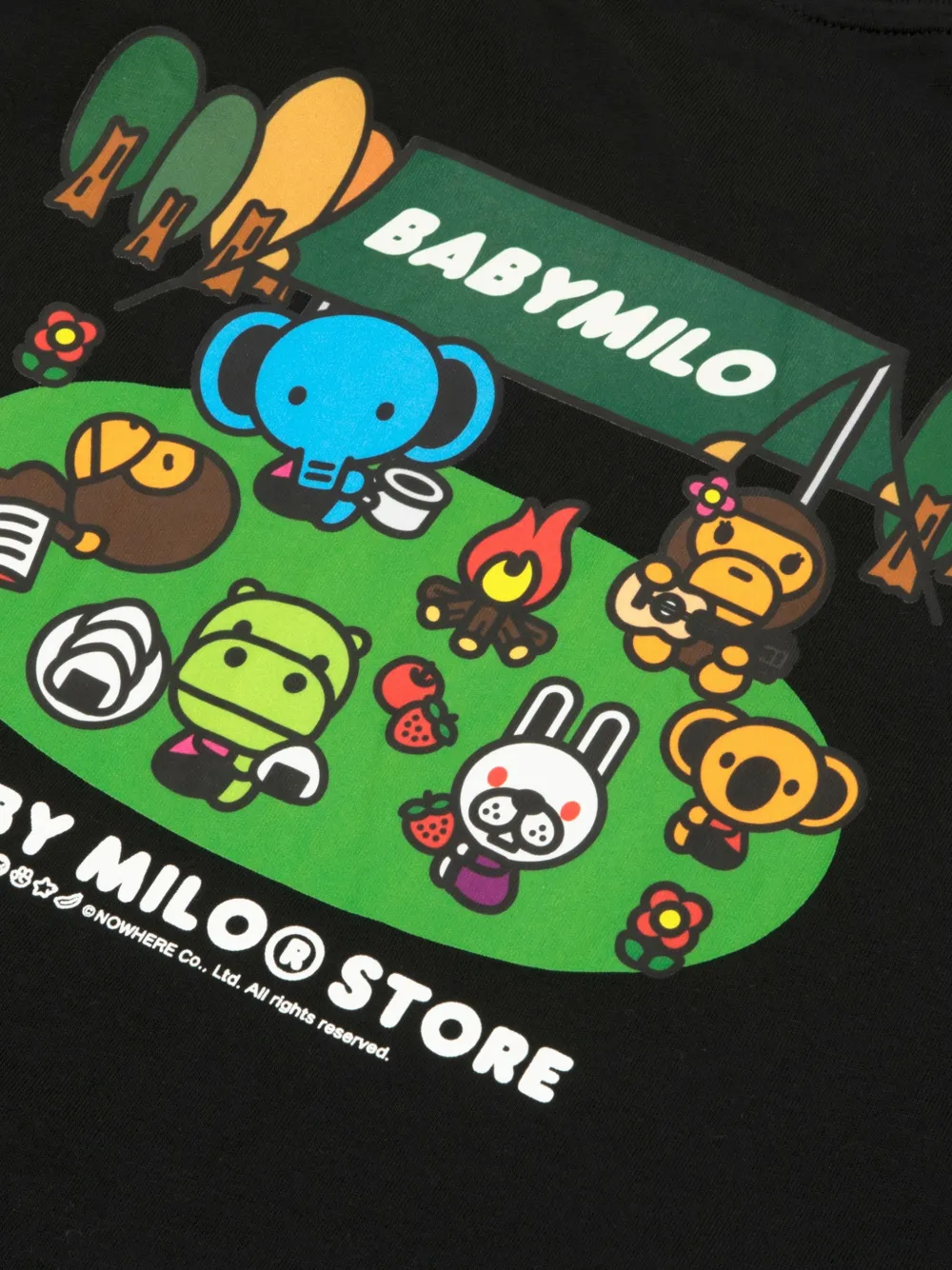 *BABY MILO STORE BY *A BATHING APE Baby Milo T-shirt met lange mouwen en grafische print Zwart