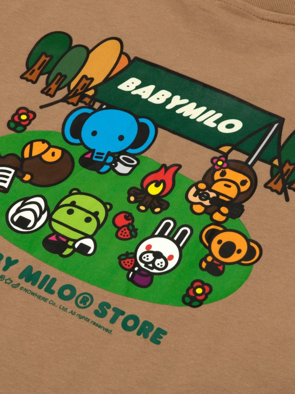 *BABY MILO STORE BY *A BATHING APE Baby Milo T-shirt met lange mouwen en grafische print Bruin