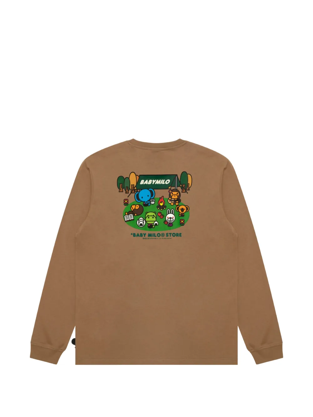 *BABY MILO STORE BY *A BATHING APE Baby Milo T-shirt met lange mouwen en grafische print Bruin