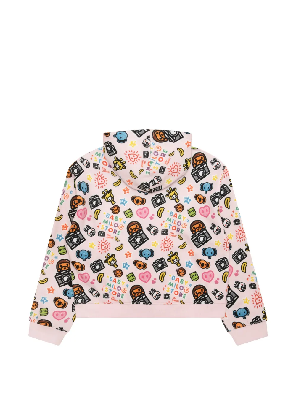 *BABY MILO STORE BY *A BATHING APE Baby Milo hoodie met grafische print Roze