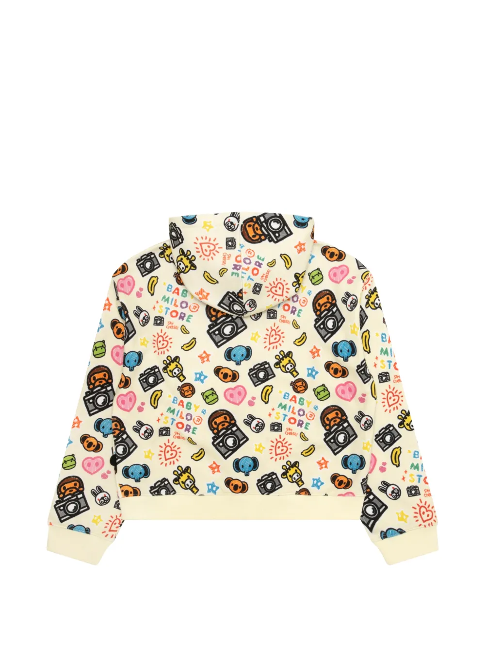 *BABY MILO STORE BY *A BATHING APE Baby Milo hoodie met grafische print en rits Beige