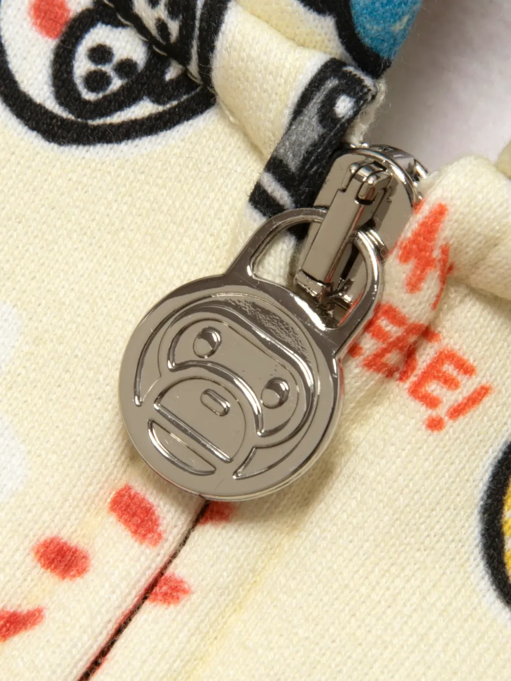 *BABY MILO STORE BY *A BATHING APE Baby Milo hoodie met grafische print en rits Beige
