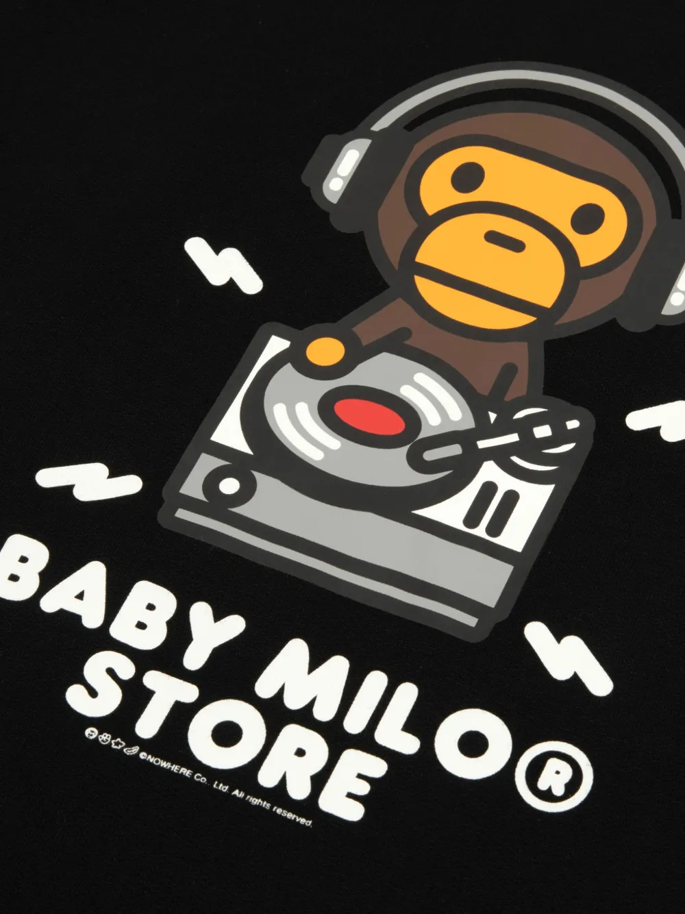*BABY MILO STORE BY *A BATHING APE Baby Milo hoodie met grafische print Zwart