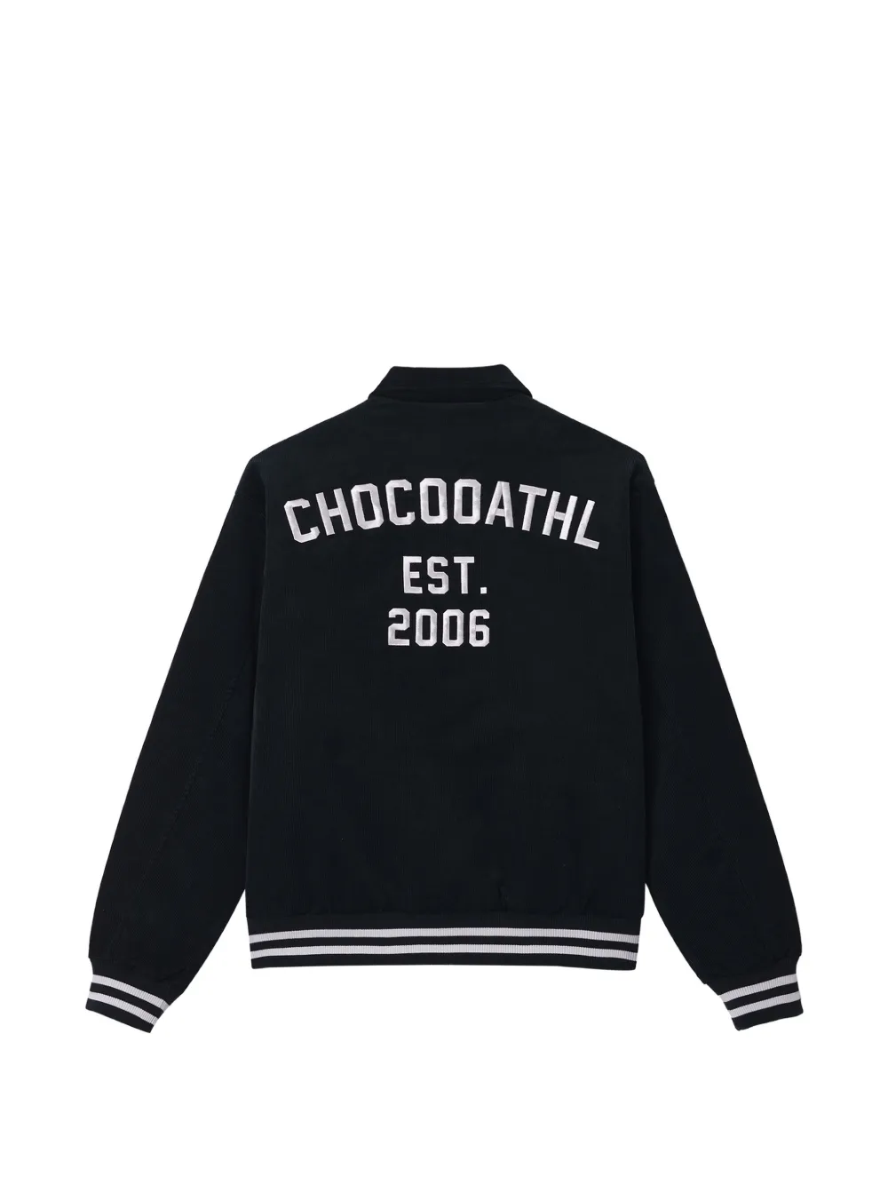 CHOCOOLATE logo-embroidered corduroy jacket Zwart