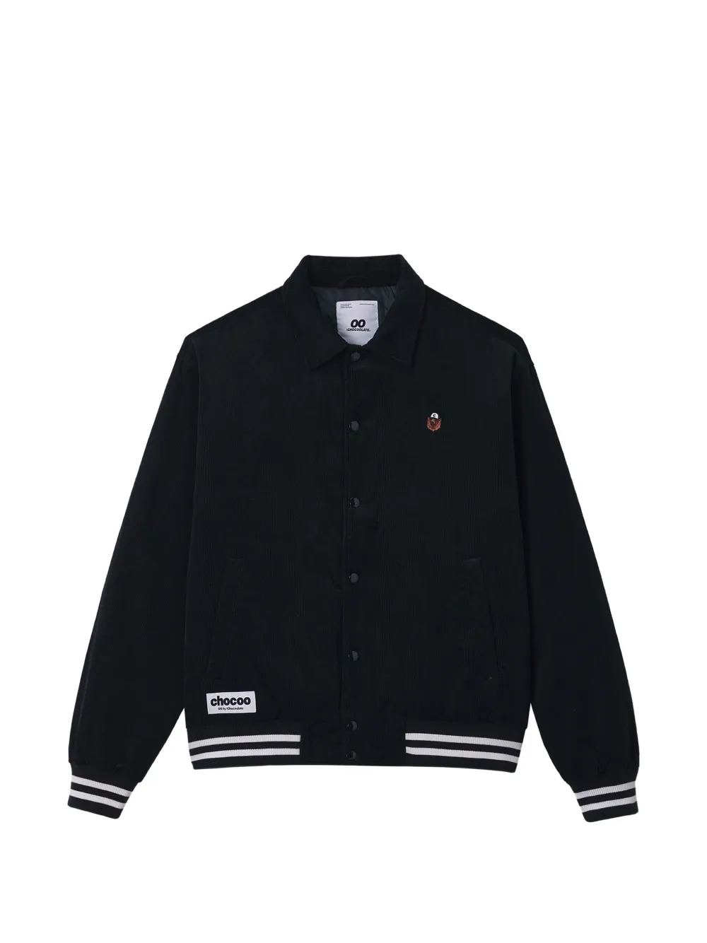 CHOCOOLATE logo-embroidered corduroy jacket - Nero