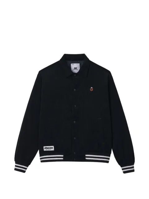 CHOCOOLATE logo-embroidered corduroy jacket
