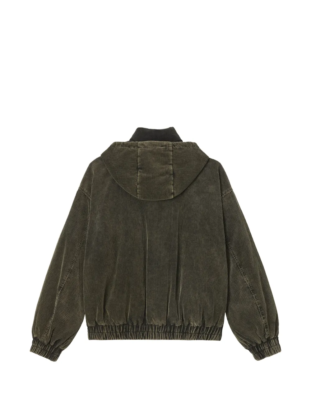 FIVE CM hooded corduroy jacket Groen