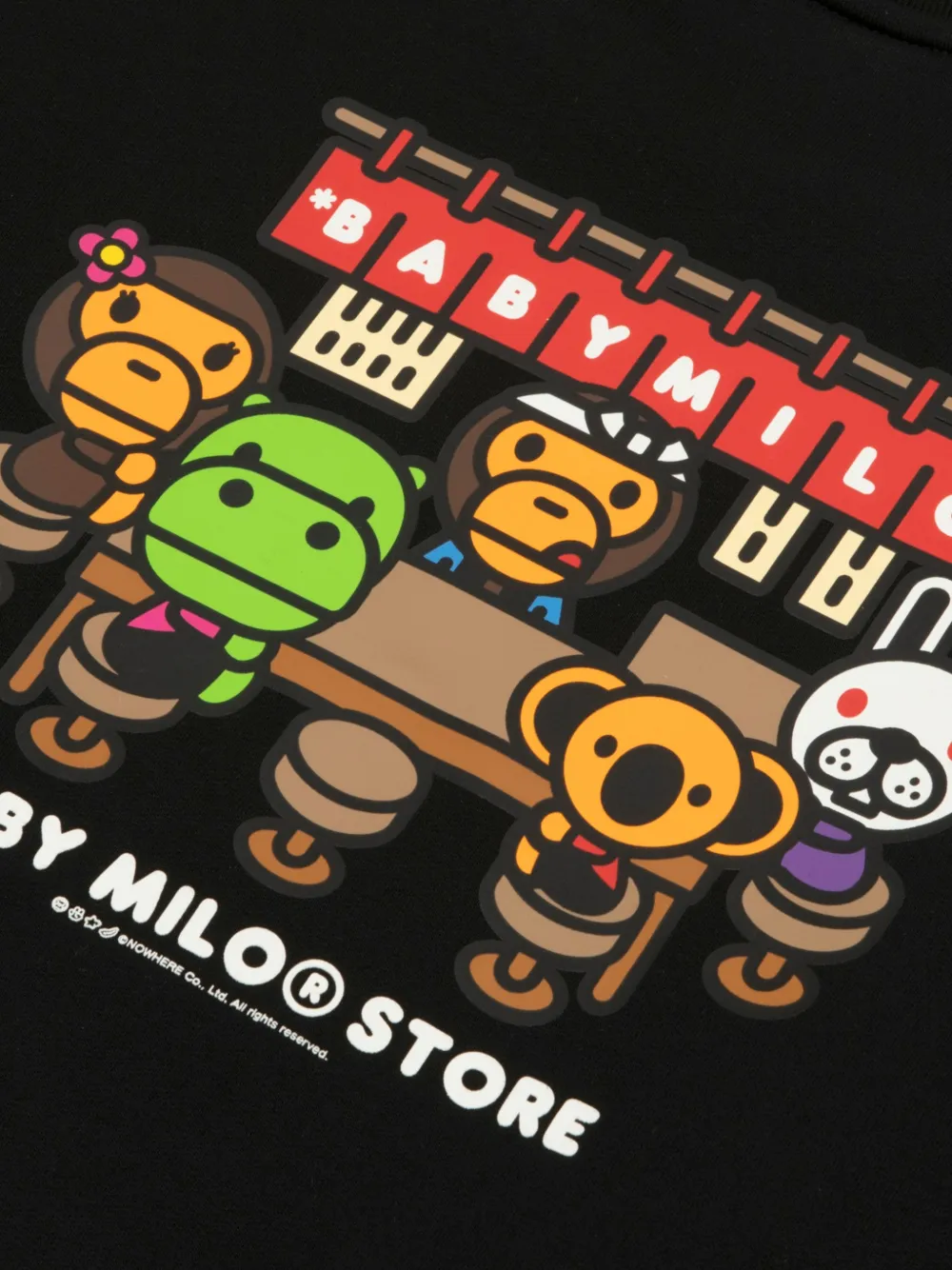 *BABY MILO STORE BY *A BATHING APE Baby Milo trui met grafische print Zwart