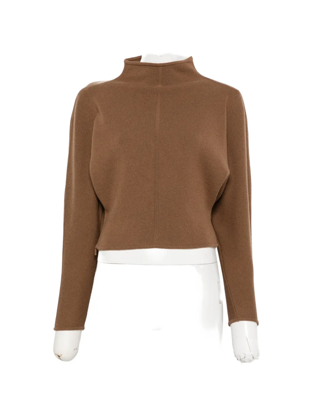 Max Mara high-neck batwing-sleeve sweater - Brown