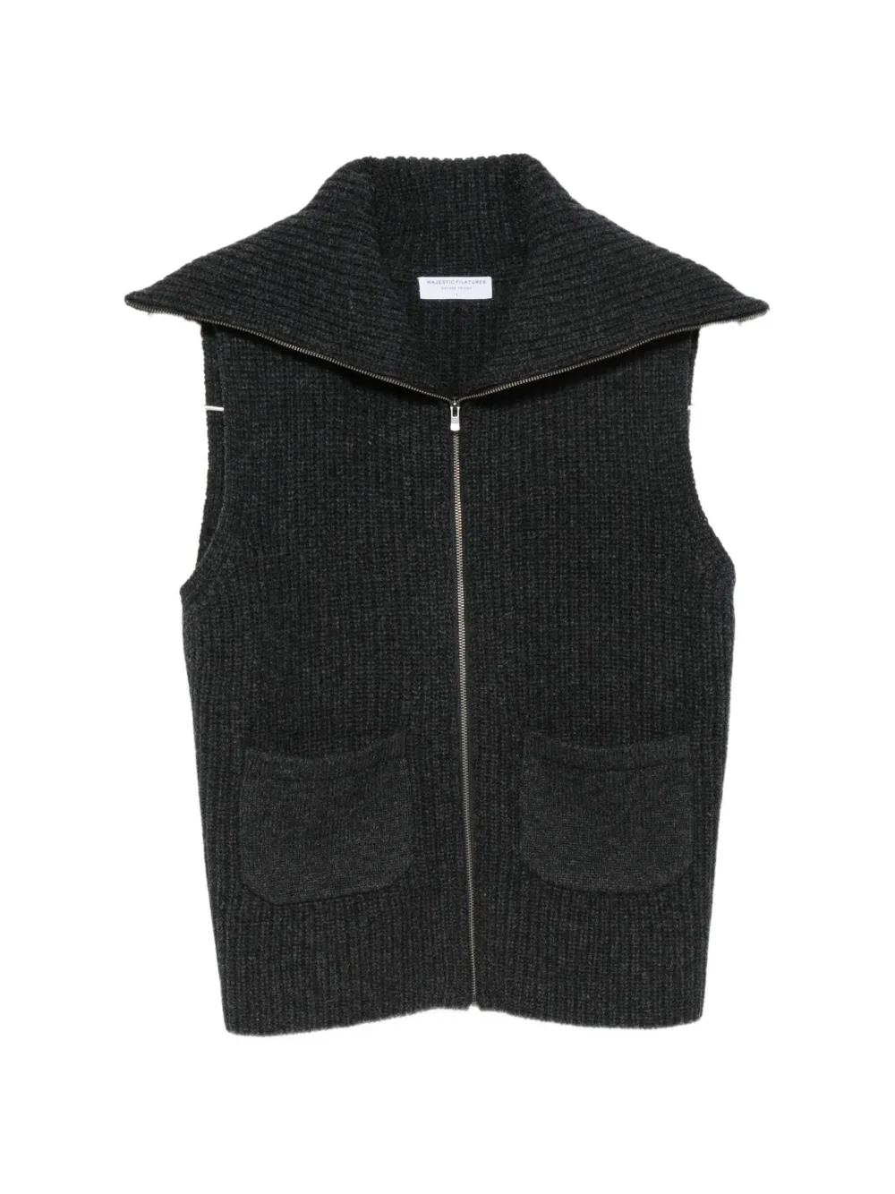 Majestic Filatures ribbed-knit zip-up cardigan - Grey
