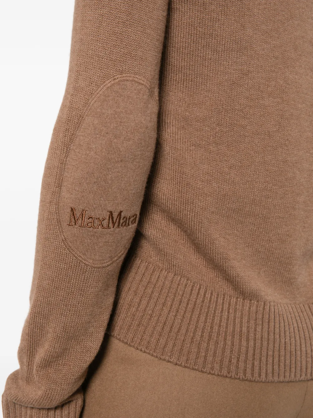 'S Max Mara logo-embroidered V-neck cardigan Bruin