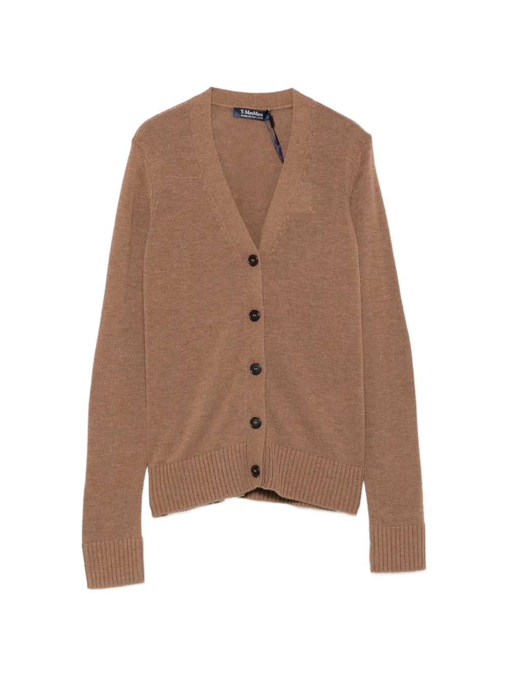 'S Max Mara logo-embroidered V-neck cardigan - Brown