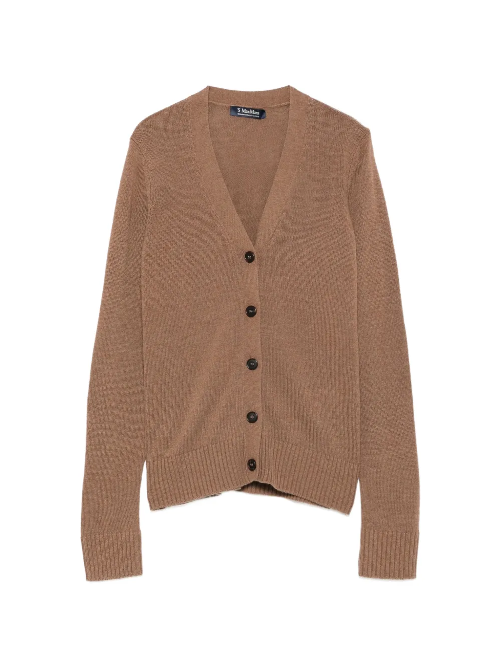 'S Max Mara logo-embroidered V-neck cardigan - Brown