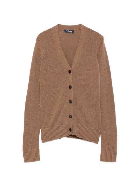 'S Max Mara logo-embroidered V-neck cardigan