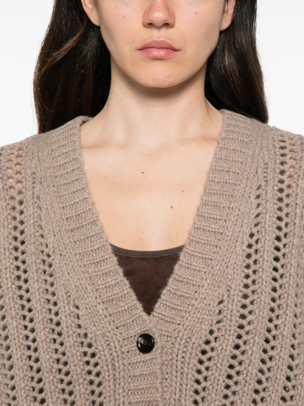 Max Mara open-knit cropped cardigan Bruin