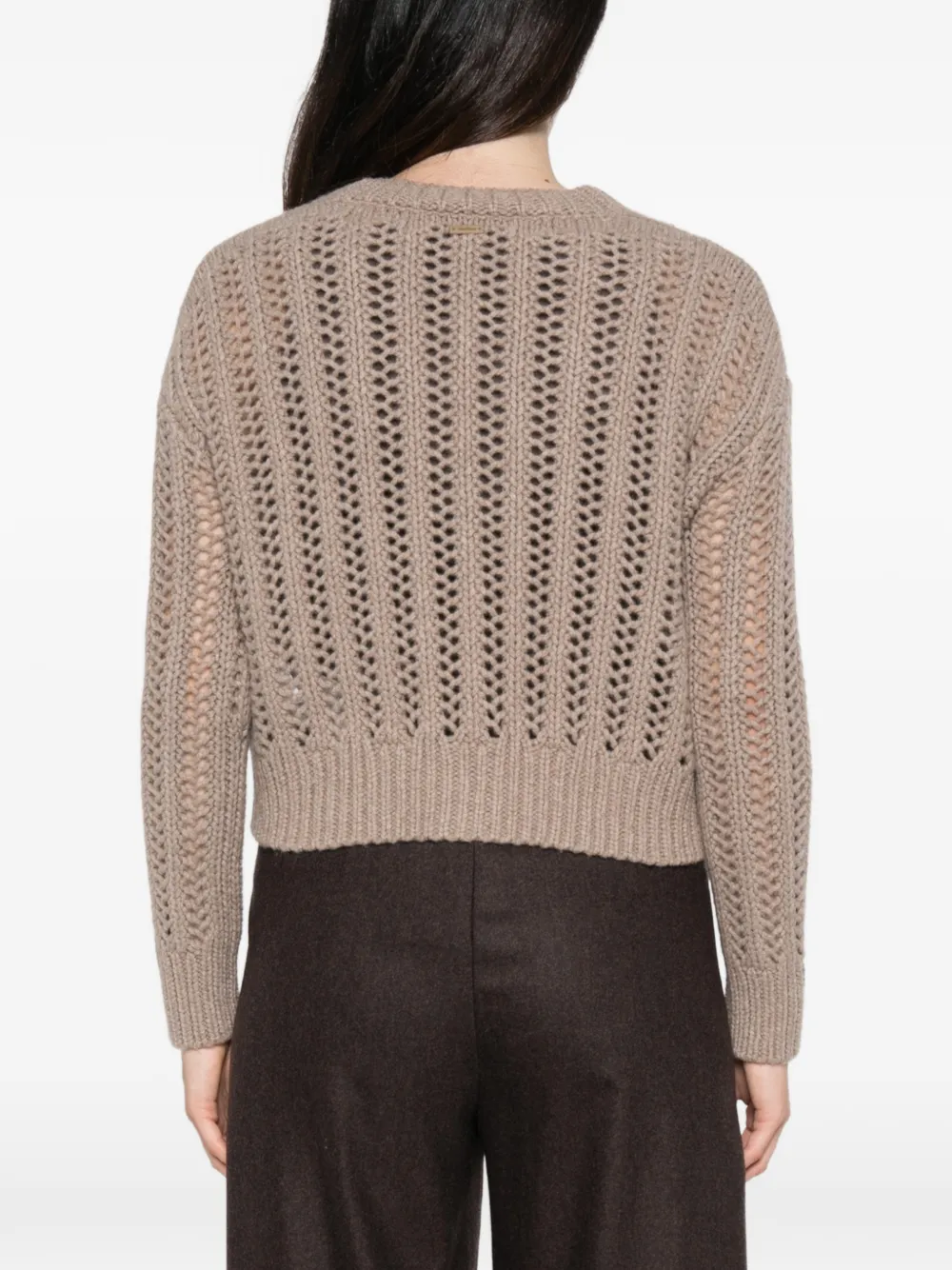 Max Mara open-knit cropped cardigan Bruin