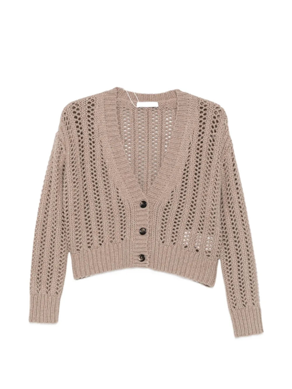 Max Mara open-knit cropped cardigan - Brown