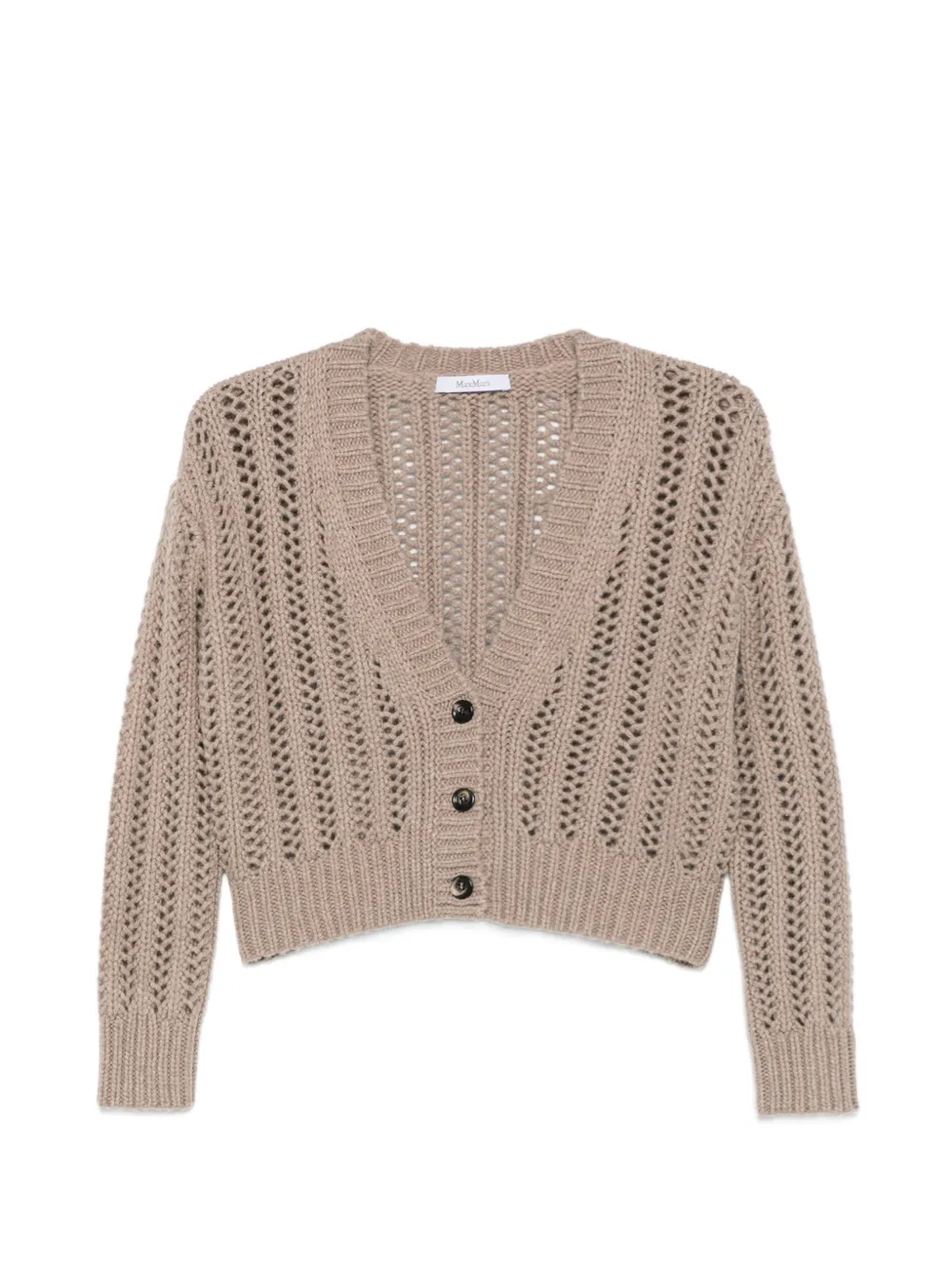Max Mara open-knit cropped cardigan - Brown
