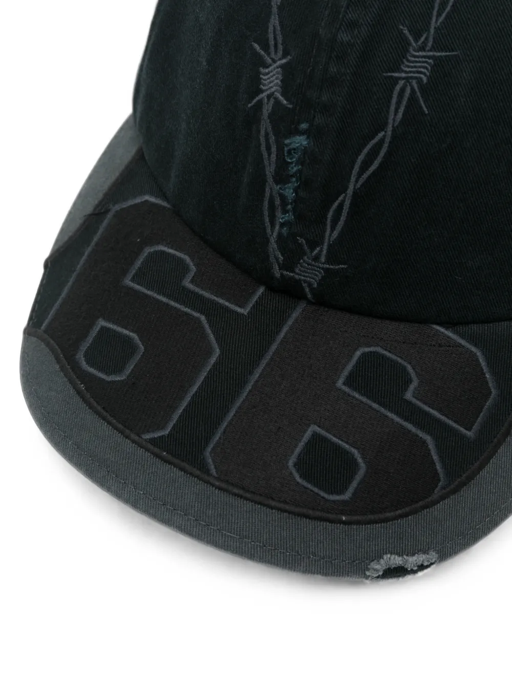 Vans x Slam Jam barbed-wire distressed baseball cap Zwart