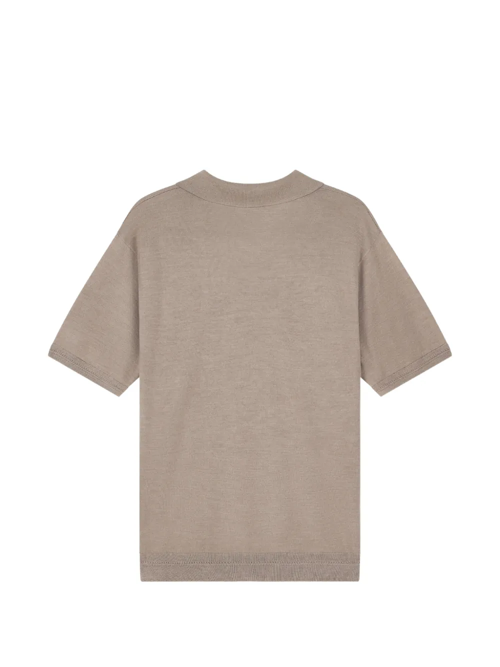 Emporio Armani T-shirt met geribbelde kraag en V-hals Beige