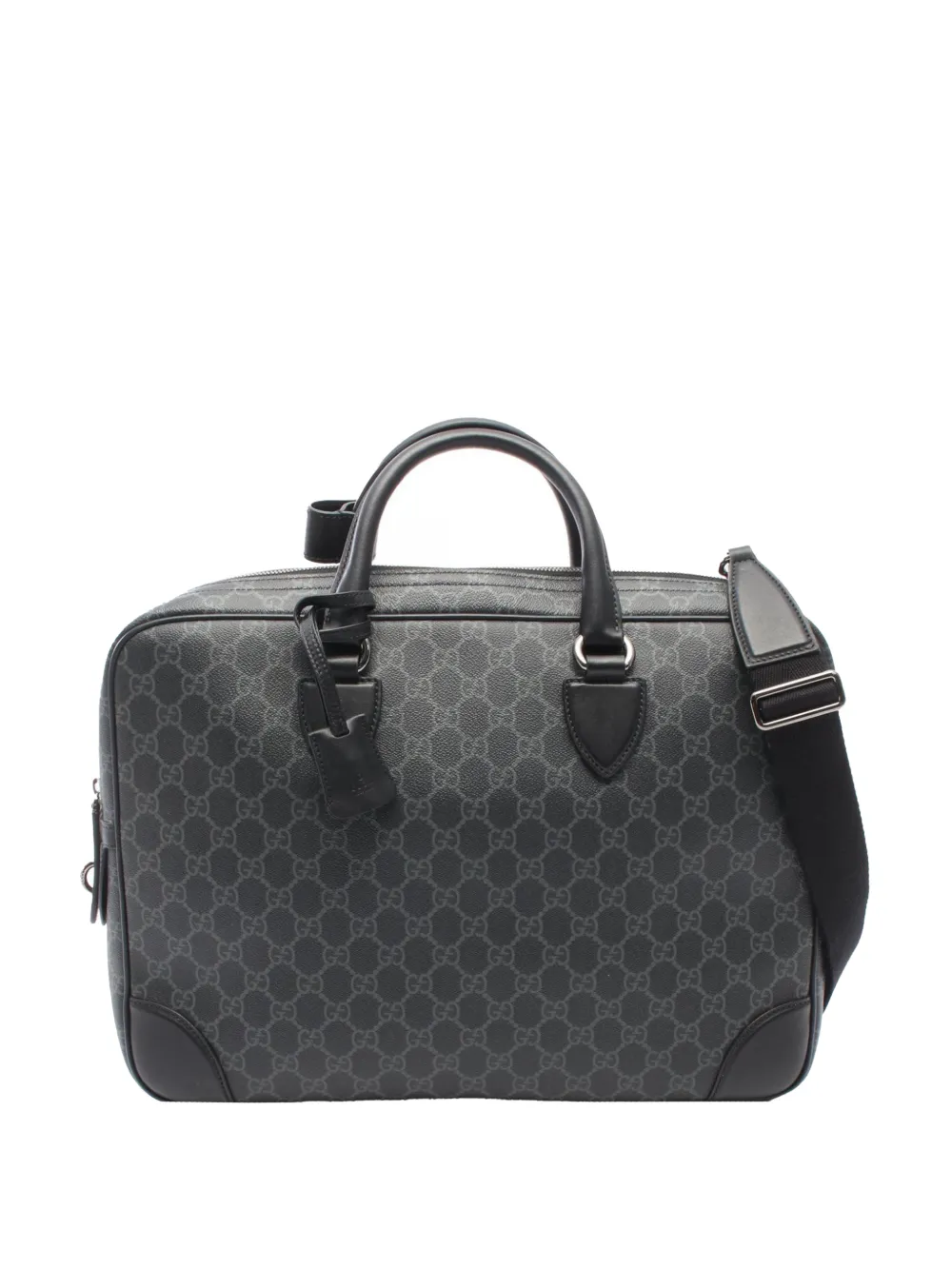 Gucci Pre-Owned 2016-2026 Medium GG Supreme Emblem Briefcase business bag in Grey