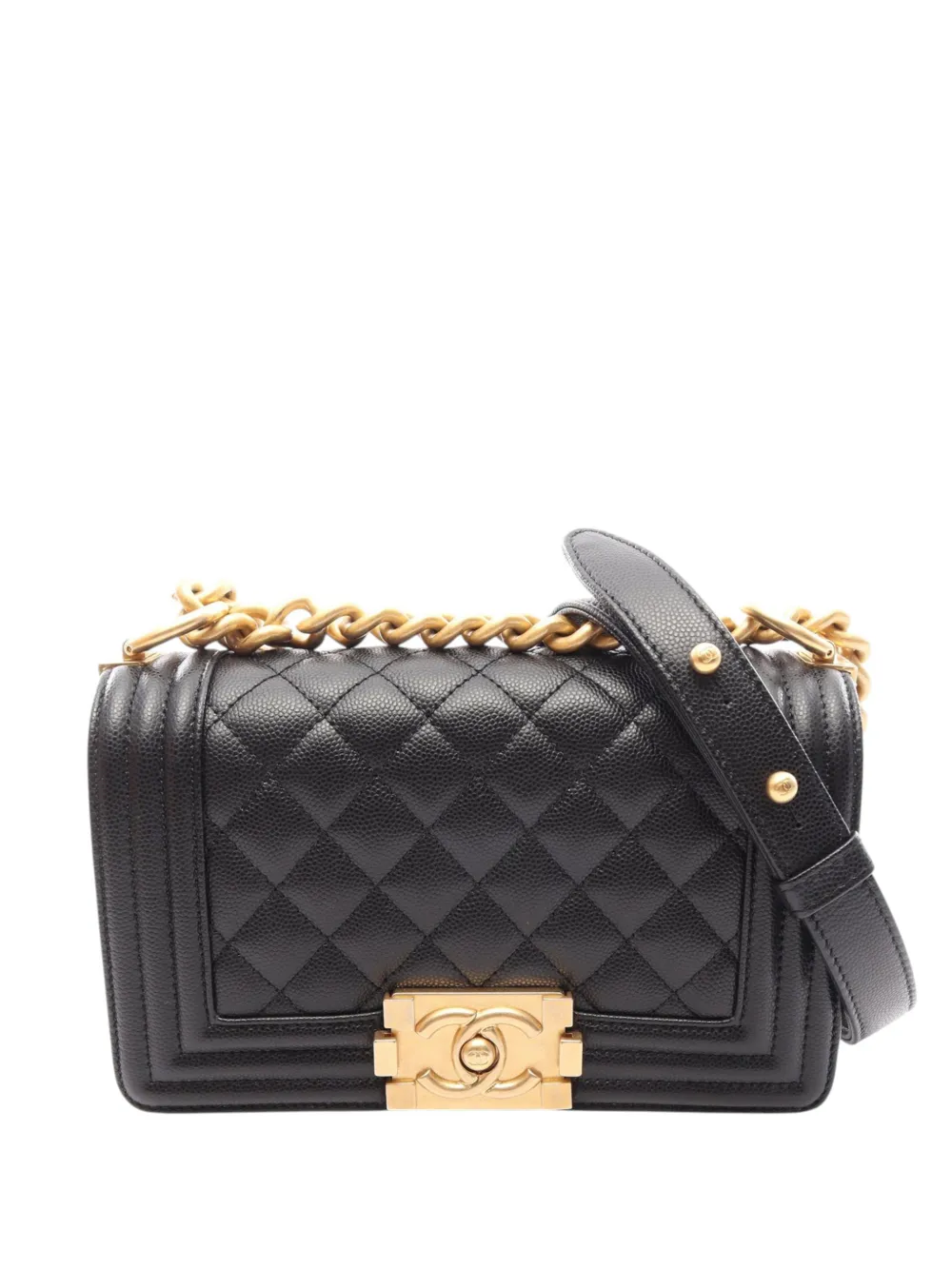 CHANEL Pre-Owned 2021-2026 Small Quilted Caviar Boy Flap crossbody bag - Nero