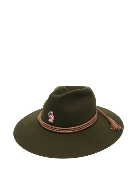 Moncler Grenoble gorro con parche del logo y ribete trenzado