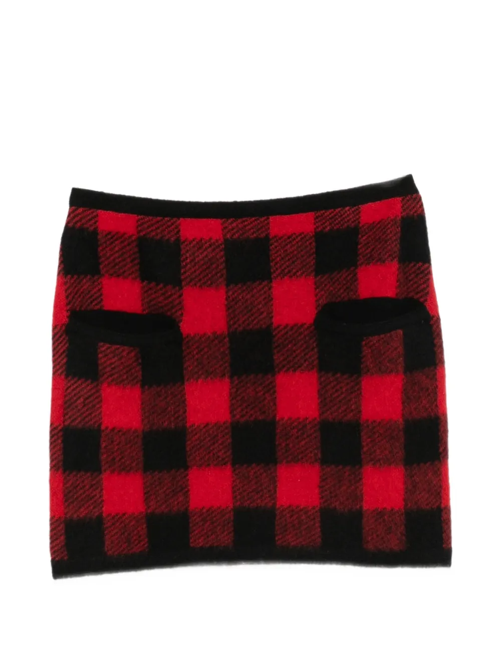 N°21 Check-pattern Knitted Mini Skirt In Red