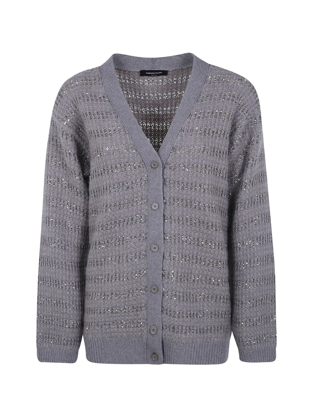 Fabiana Filippi cardigan en maille épaisse à sequins - Gris Fabiana Filippi cardigan en maille épaisse à sequins - Gris