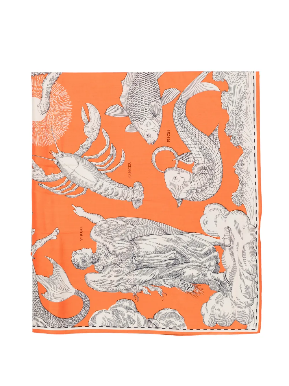 Inoui Editions astrological-print scarf - Arancione
