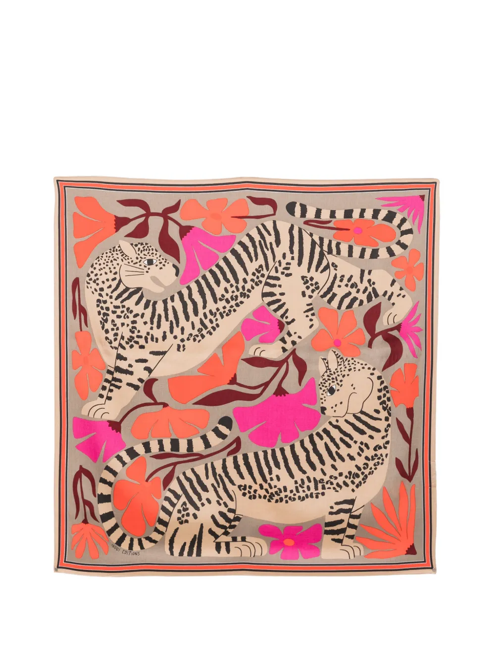 Inoui Editions animal-print floral scarf - Toni neutri