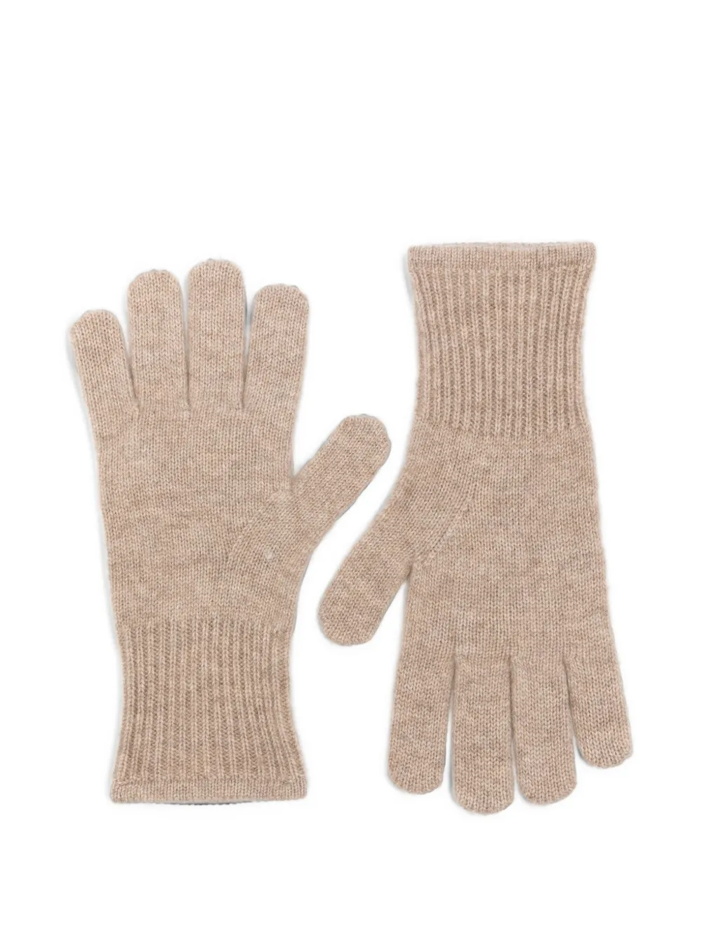 absolut cashmere ribbed-cuff cashmere gloves Beige