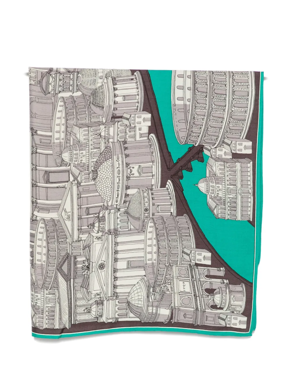 Inoui Editions Architectural-print Scarf In Gray