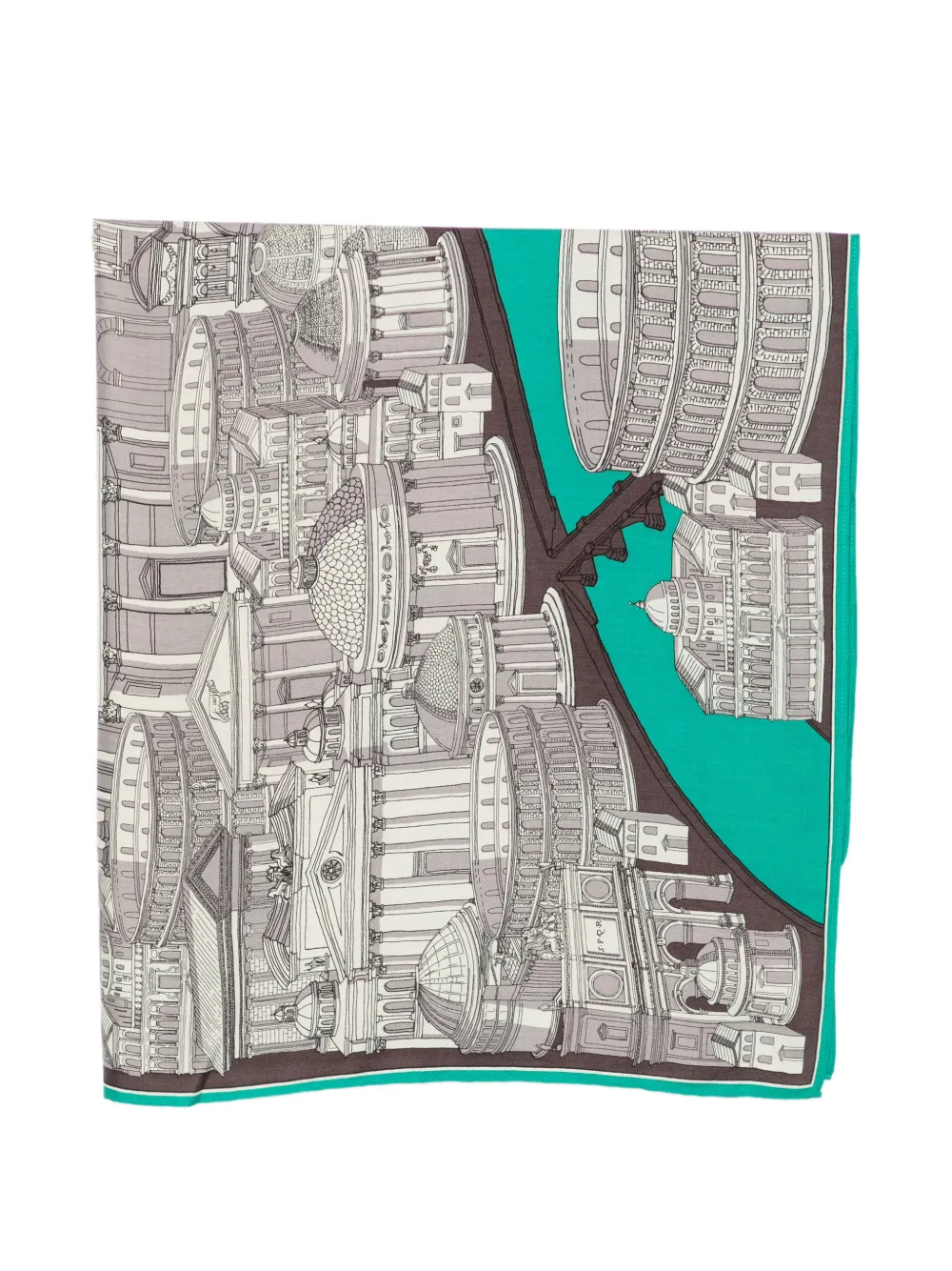 Inoui Editions architectural-print scarf - Grigio